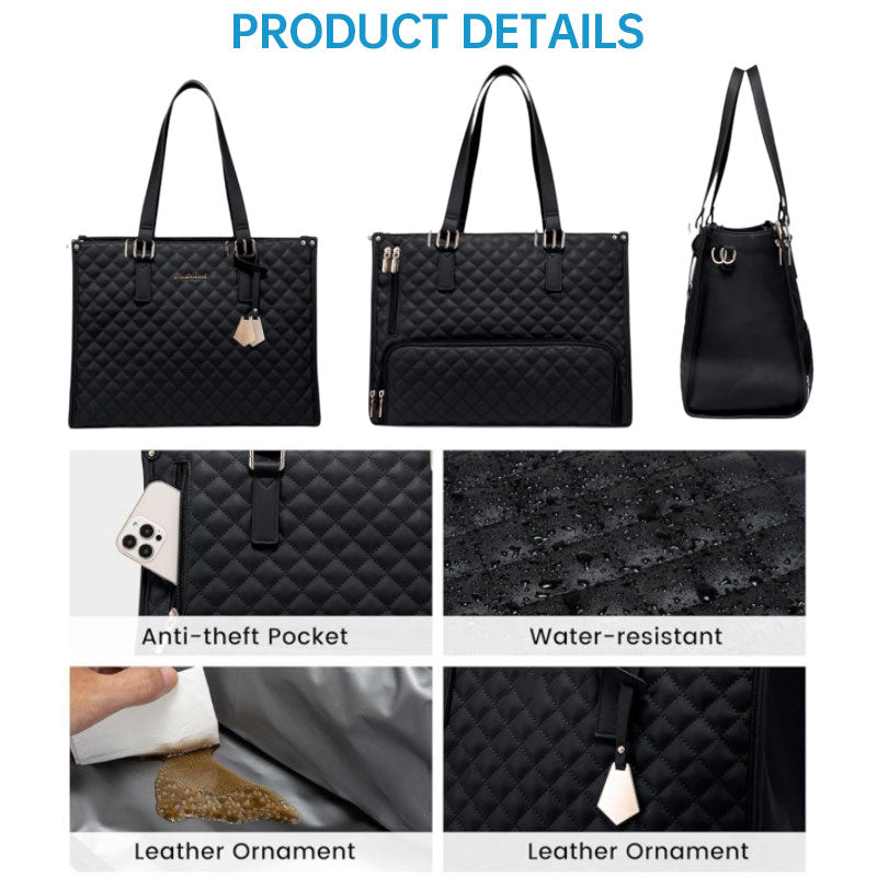 2-in-1 Travel Tote: Laptop & Insulated Lunch Bag. Ideal for Business, Work, Nursing, Office, College, Casual Use