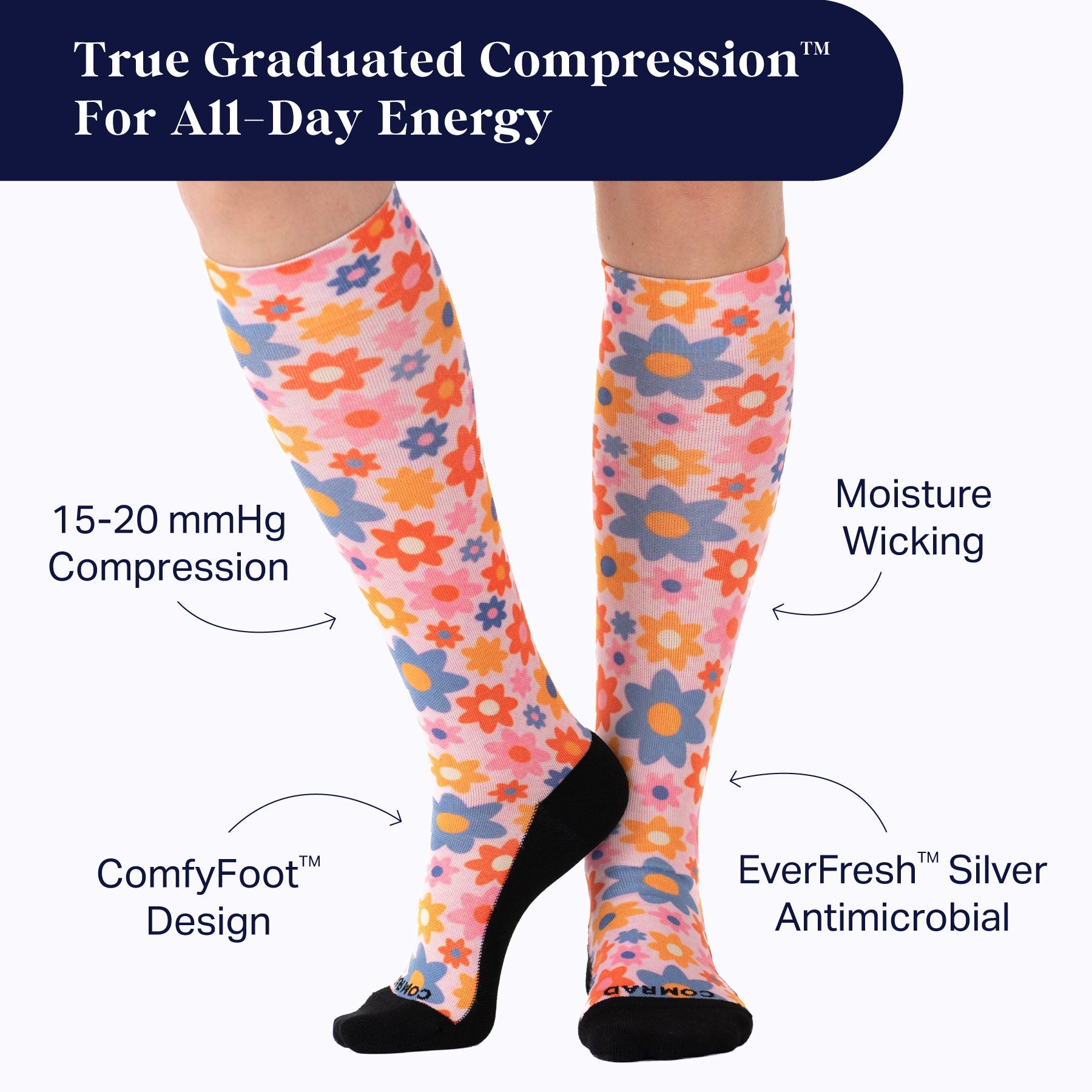 Cute Compression Socks – Floral