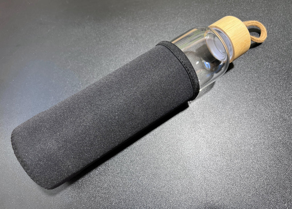 Crystal Infused Glass Water Bottle (Interchangeable Base) Gemstone Infuser