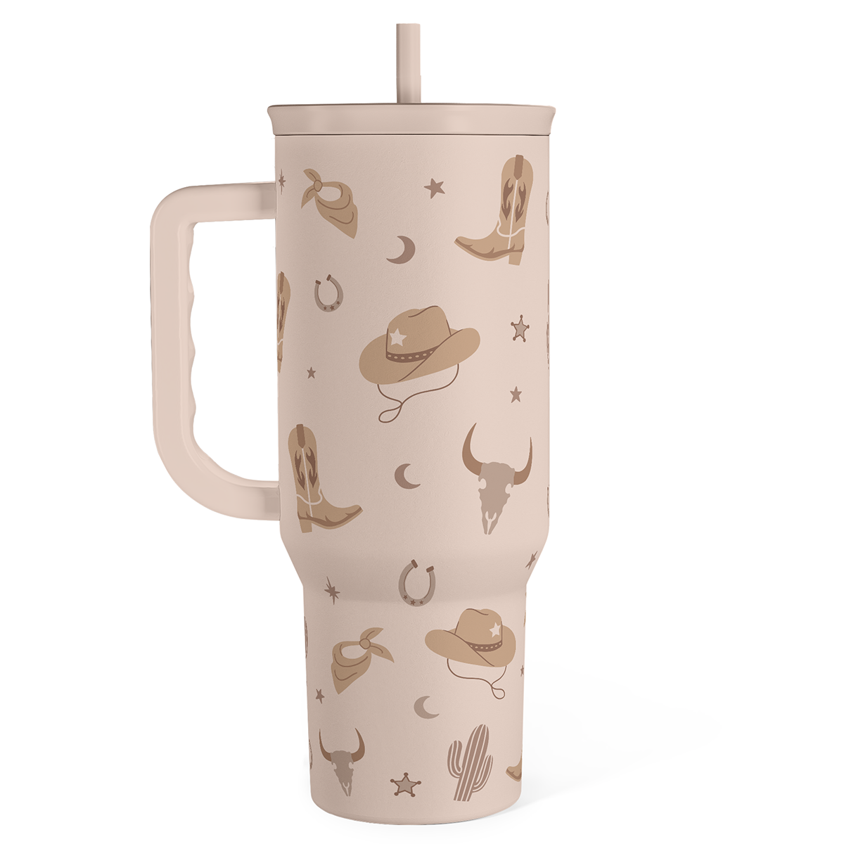 Cowgirl Tumbler 40oz for Women Girls - Stainless Steel Travel Coffee Mug Cup with Handle and Straw, Gift for Birthday Christmas